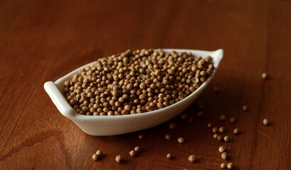 
coriander on the table close-up