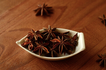 
star anise on the table