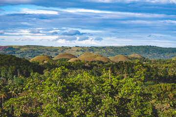 Beautiful scenery of the Chocolate Hills in Bohol, Philippines