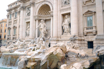 The most popular fountain in Rome in Italy - Trevi