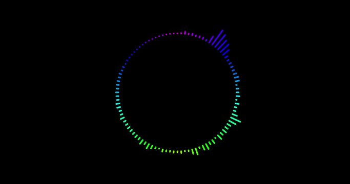 4k animation of a circle with color reactive audio spectrum waveform. Audio waveform visualization..