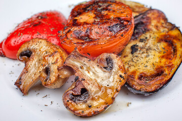 Grilled vegetables. Tomati, pepper, zucchini, eggplant grill