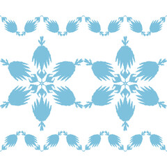 Fototapeta na wymiar Ikat. Blue. Seamless pattern. Geometry. Design with manual hatching. Ethnic boho ornament. Vector illustration for web design or print.