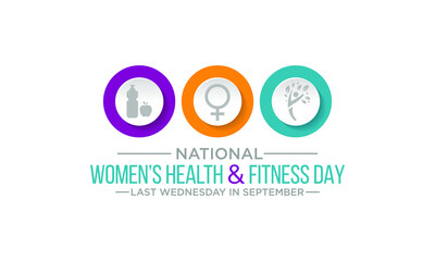 Obraz premium Vector illustration on the theme of national Women's health and fitness day observed each year on last Wednesday in September.
