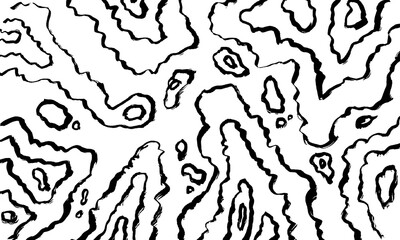 Topographic map. Geographical location lines, cartography contour line nature trails abstract relief texture image. Doodle grunge hand-drawn style.