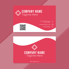 White and soft red minimal business card