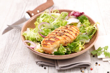 grilled chicken fillet with lettuce