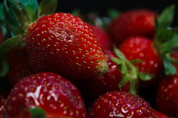 strawberries on the market