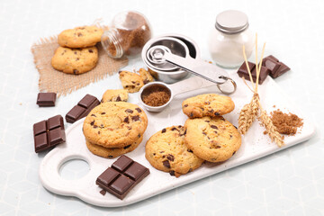 chocolate cookies with ingredient- cooking chocolate biscuit