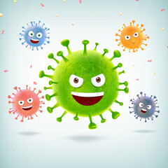 Coronavirus outbreak Covid-19 emoticon cartoon 001