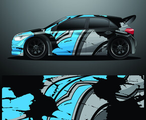 Rally car decal graphic wrap vector, abstract background