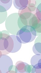 Multicolored translucent circles on a white background. Pink tones. 3D illustration