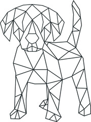 Vector abstract polygonal geometric dog