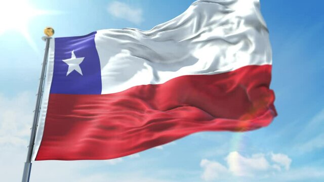 CHILE FLAG WITH WAVING AND LOOPING ANIMATION