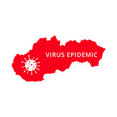 Slovakia Virus Epidemic country of Europe, European map illustration, vector isolated on white background