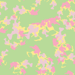 UFO camouflage of various shades of green, yellow and pink colors