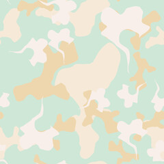 Winter camouflage of various shades of blue, beige and brown colors