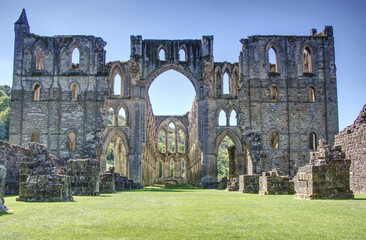 Fototapeta premium arcs at abbey ruins in North York moors national Park