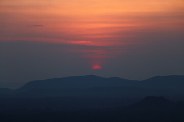 Coucher de soleil Pidurangala Sigiriya Sri Lanka 