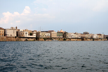 Fototapeta na wymiar Skyline of the old town of Taranto, Puglia, Italy