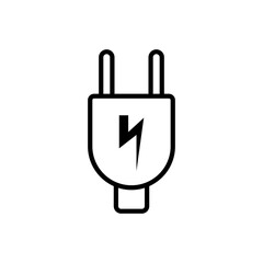 Electric plug line icon