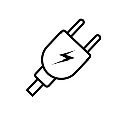 Electric plug line icon