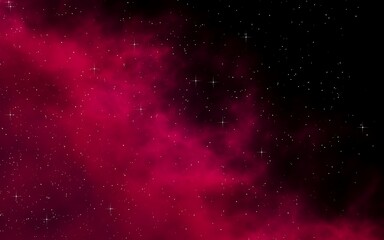 Colorful and beautiful space background. Outer space. Starry outer space texture. Templates, red background. 3D illustration