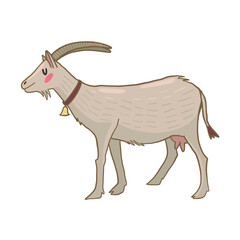 illustration of a goat silhouette. stylized. Hand draw
