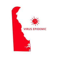 Delaware state Virus Epidemic USA, United States of America map illustration, vector isolated on white background