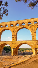 Fototapeta premium Pont du Gard in the Gardon River, south of France