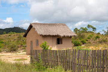 Fototapeta na wymiar A typical house from the inhabitants of the island of Madagascar