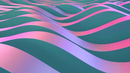Abstract parametric lava. Neon or color foil. Wave lines background. Modern trend color surface. Futuristic landscape.