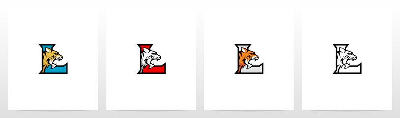 Tiger On Letter Logo Design L