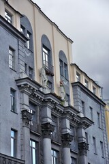 Facade of an old building in Saint-Petersburg, Russia.