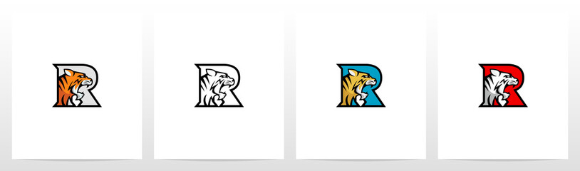 Tiger On Letter Logo Design R