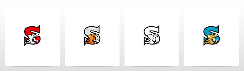 Tiger On Letter Logo Design S