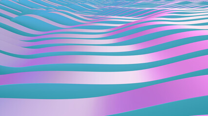 Abstract parametric lava. Neon or color foil. Wave lines background. Modern trend color surface. Futuristic landscape.