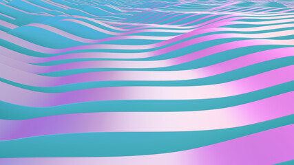 Abstract parametric lava. Neon or color foil. Wave lines background. Modern trend color surface. Futuristic landscape.