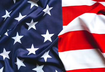 American Flag background with top view