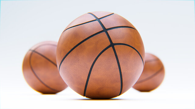 Basketball vor weißem Hintergrund