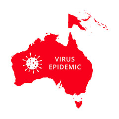 Australia Continents Virus Epidemic country, Australian map illustration, vector isolated on white background