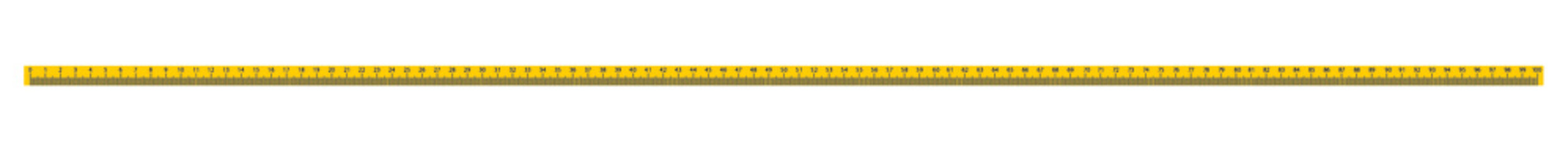 Measure Tape ruler metric measurement. 100 centimeters metric vector ruler with yellow and black color. School equipment