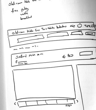 display layouts&wireframes drawn on white paper