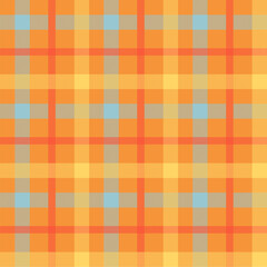 Tartan orange color seamless vector pattern