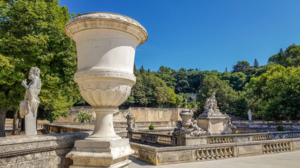 Park Jardin de la Fontaine in Nimes, France