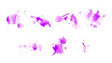 Beautiful set of paint splash and stains brushes