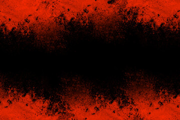 red color powder and dust explosion isolated with black wide background. Illustration of colored background