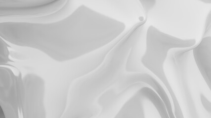 White smooth glossy abstract elegant liquid background. White lava, cream, latex, lacquer, varnish wave.