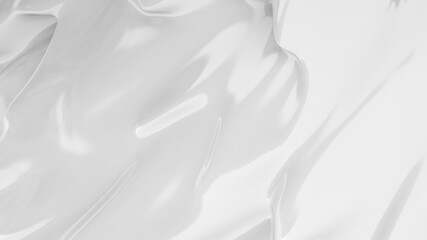 Fototapeta premium White smooth glossy abstract elegant liquid background. White lava, cream, latex, lacquer, varnish wave.