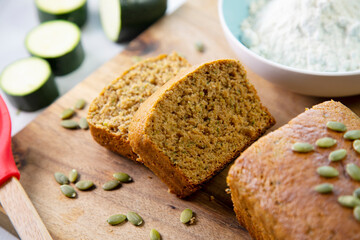 Zucchini bread home made backed